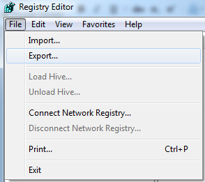 Windows 7 Registry Editor